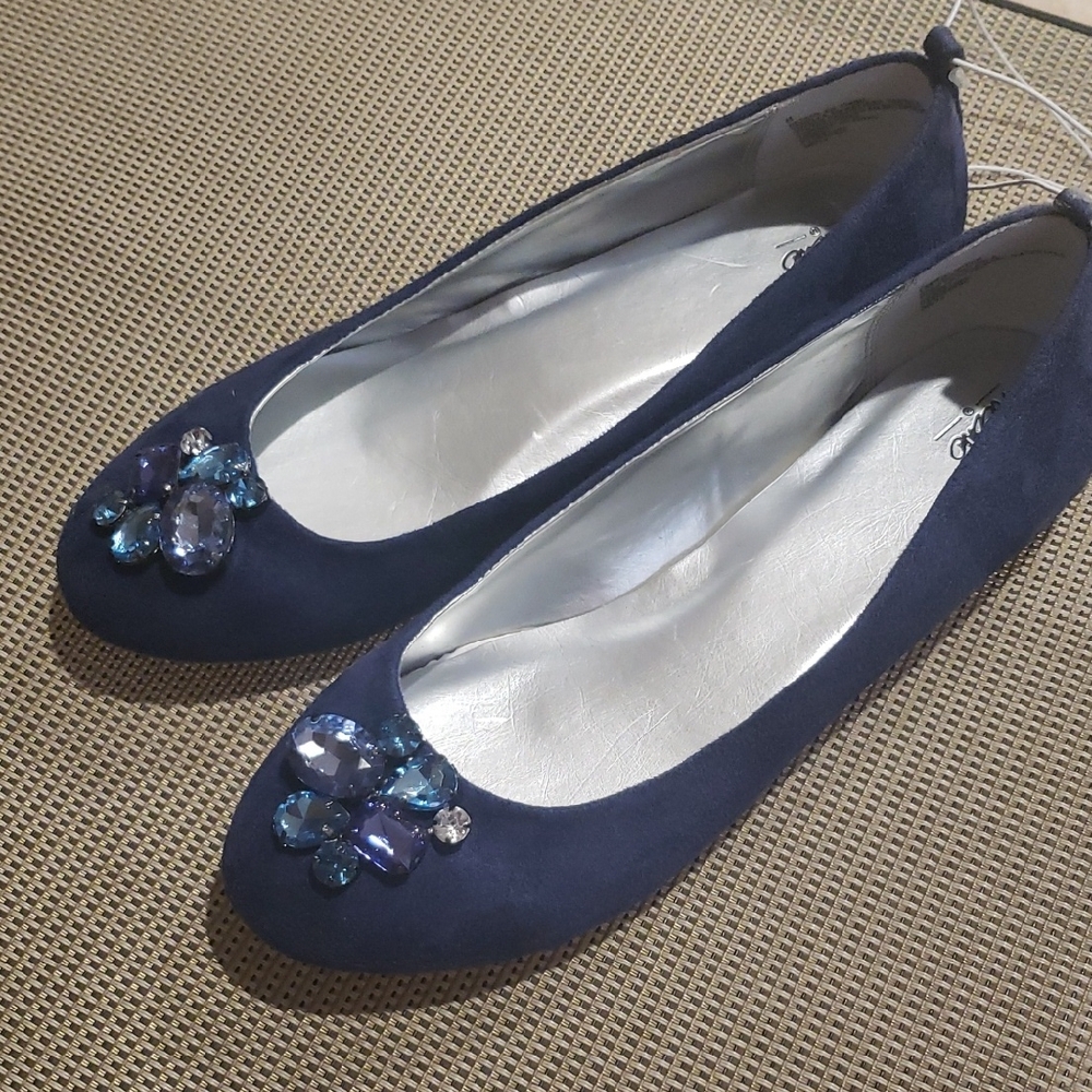 Mossimo Supply Co. Navy Embellished Flats